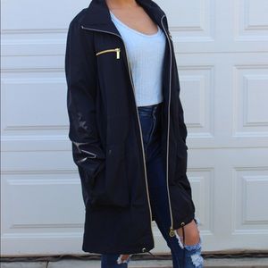 Navy blue raincoat